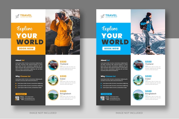 tour and travel flyer or Brochure Template Business concept