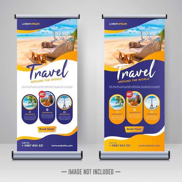 Tour and Travel rollup or X banner design template