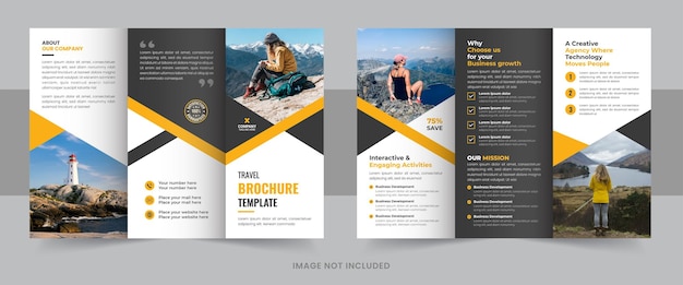 Tour and travel trifold brochure template design