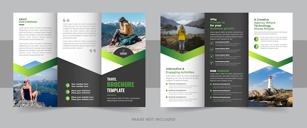 Tour and travel trifold brochure template