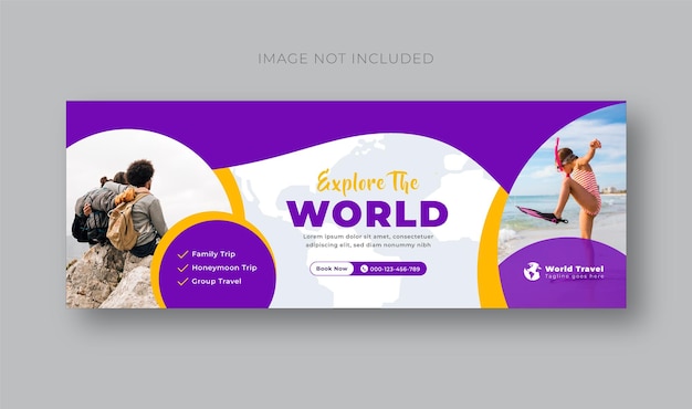 Tourism special day Facebook timeline cover and web banner or social media template