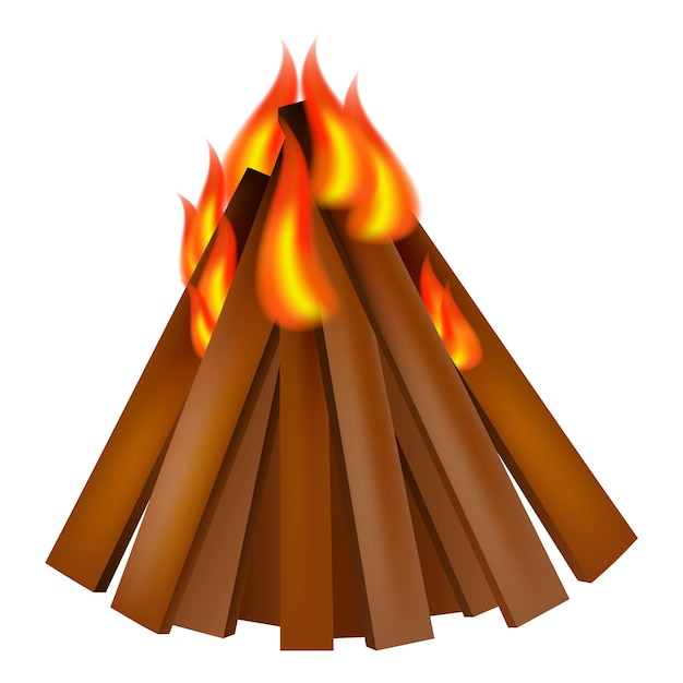 Tourist fire camp icon Realistic illustration of tourist fire camp vector icon for web design