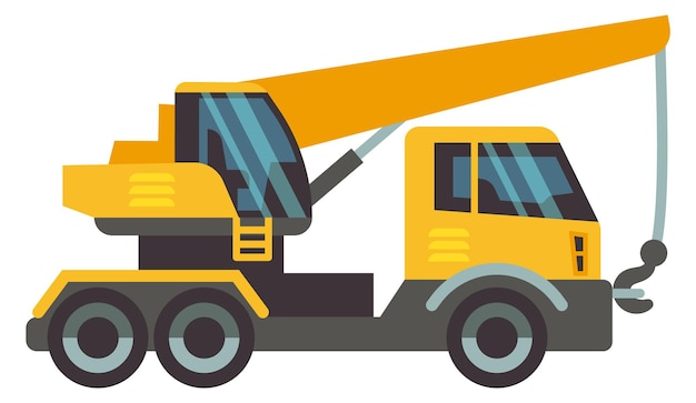 Tow truck flat icon Crane tower vehicle