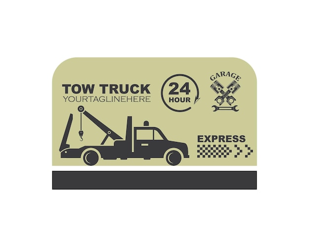 Tow truck vector icon logo design