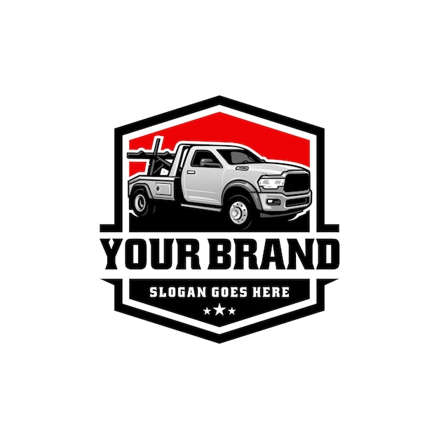 Towing company logo Wrecker truck logo vector