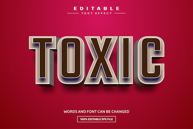 Toxic 3D editable text effect template