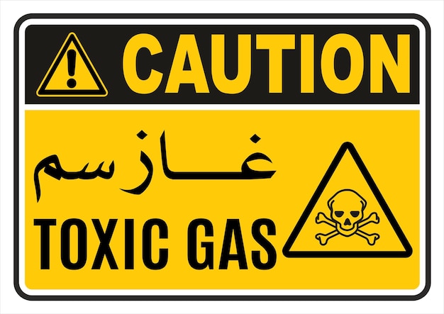 Toxic Gas CCTV Trip Hazard Caution Warning Danger Safety Sign Board Sticker Board Banner