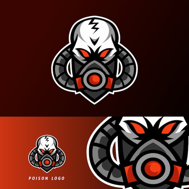 Toxic poison mask sport esport logo template design