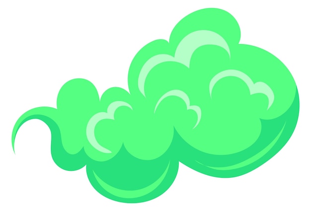 Toxic smoke cloud Cartoon green smelly gas