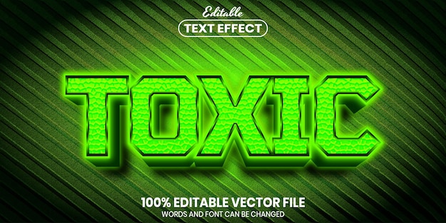 Toxic text, font style editable text effect