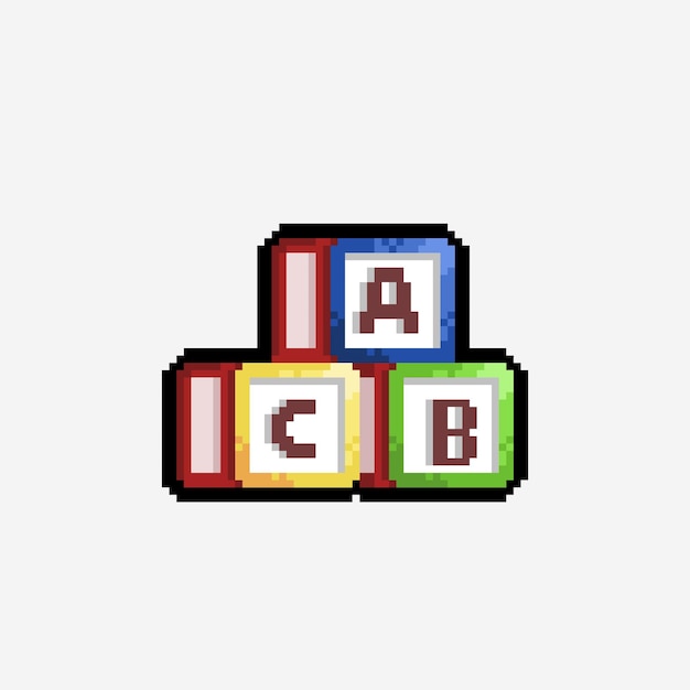 toy block in pixel art style