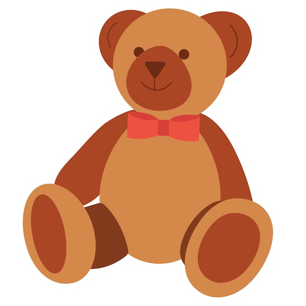 Vector toy brown bear children s joy and happiness vector