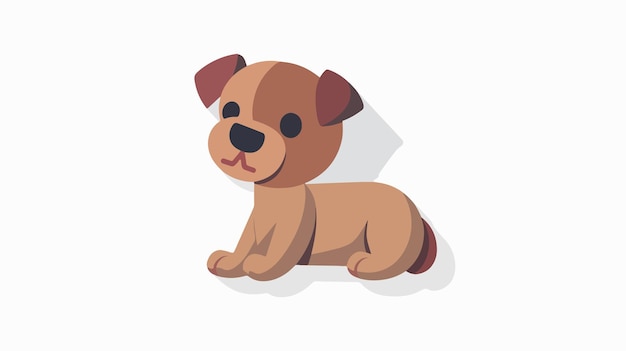 Toy Dog Icon Vector Flat Long Shadow Design for Children