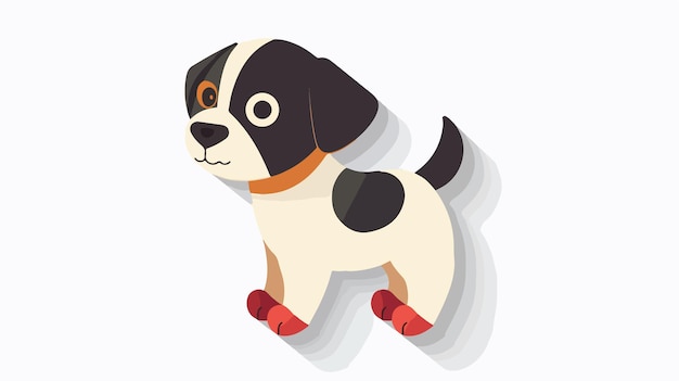 Toy Dog Icon Vector Flat Long Shadow Design for Children