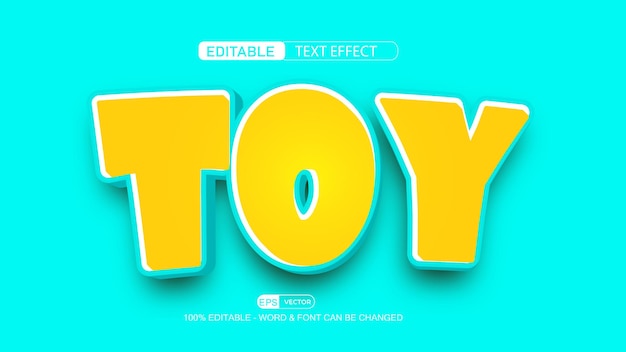 Toy editable text effect vector 3d style with background