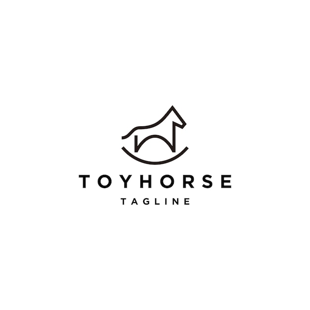 Toy horse logo vector icon design template