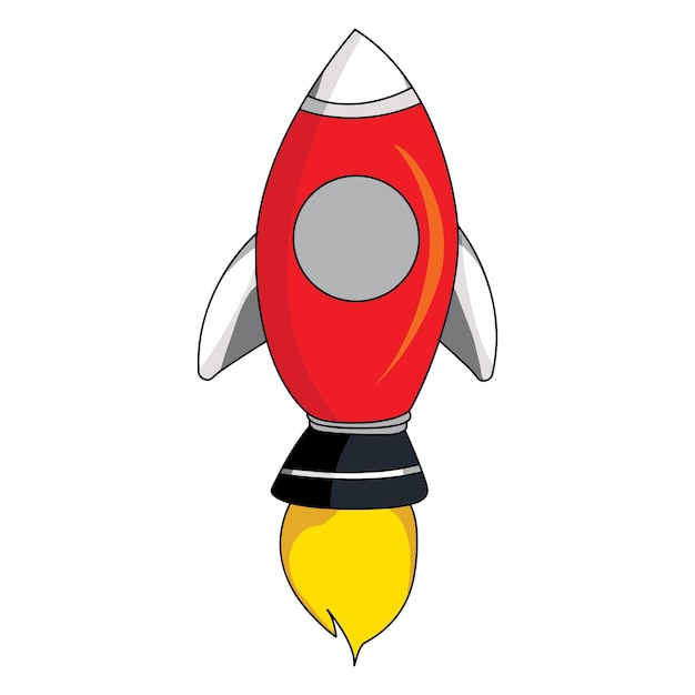 Toy rocket isolated on white background