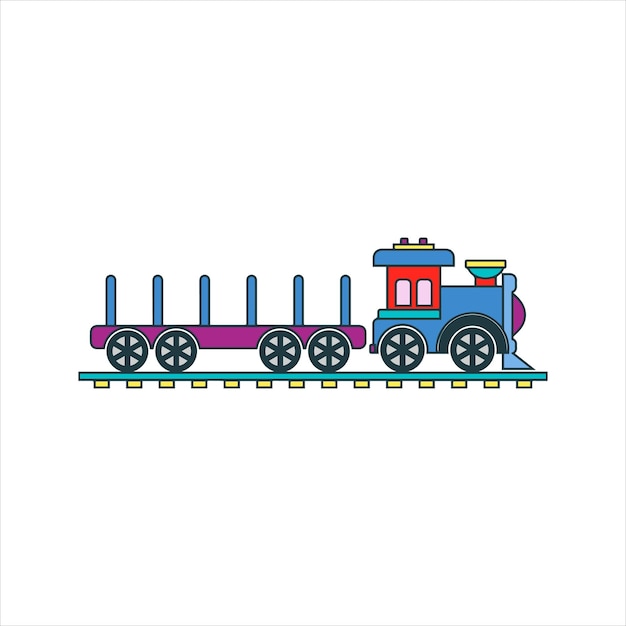 Toy steam train with metal cargo