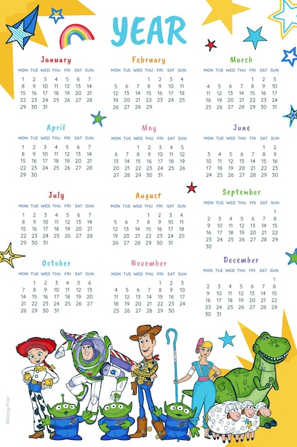 Toy Story 2024 Calendar