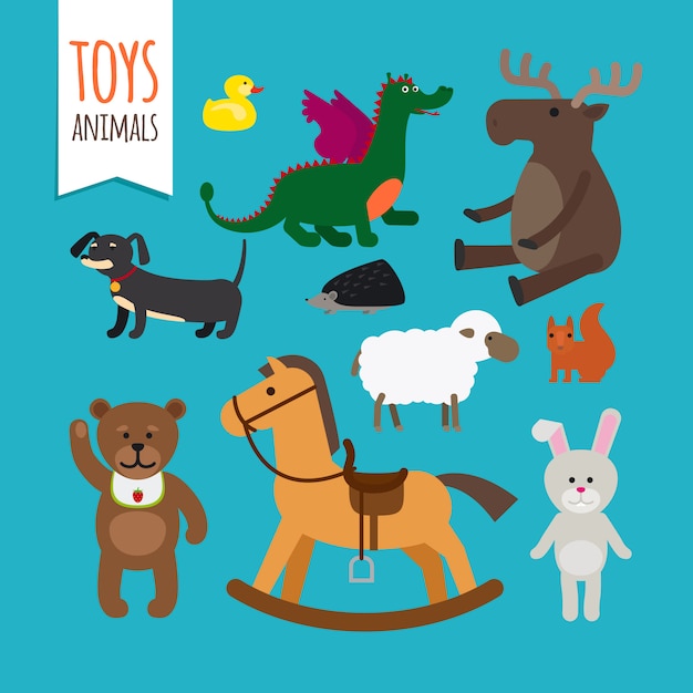 Toys Animals Vector