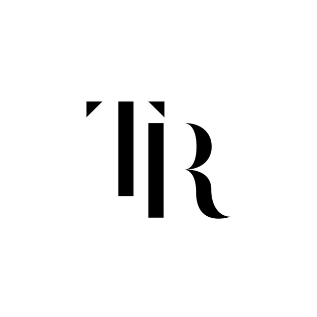 Vector tr initial lettering logo or rt initial lettering logo