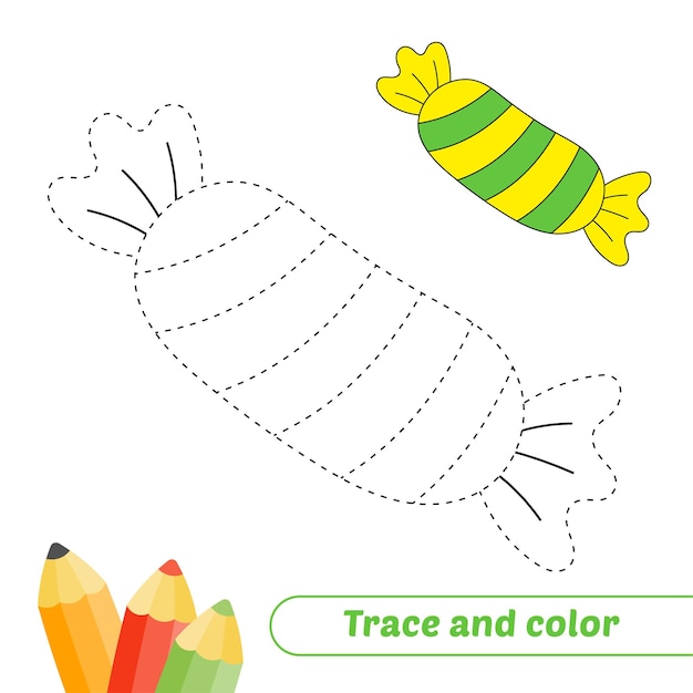 Vector trace and color for kids candy vector