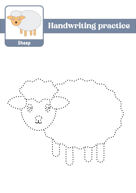 Trace and color for kids dog sheep