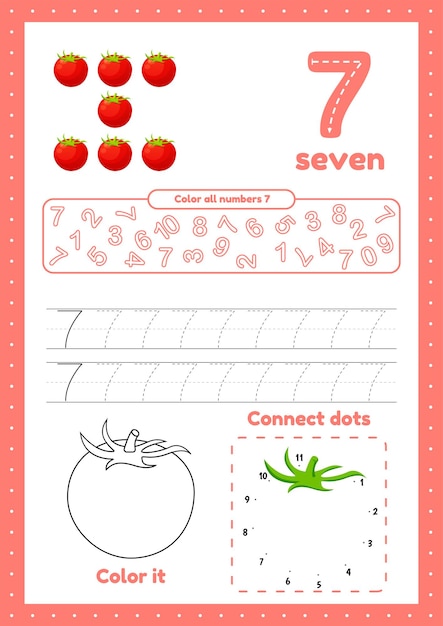 Trace dot to dot color page for preschool kids