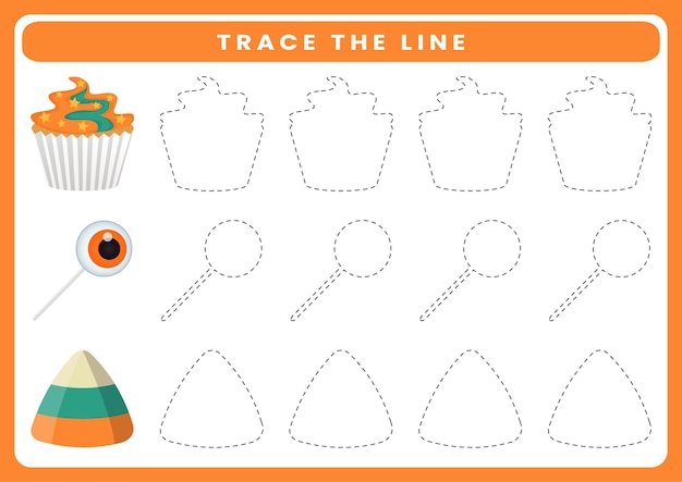 Trace the line worksheet for kids