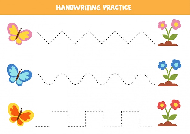 Trace the lines between butterflies and flowers.