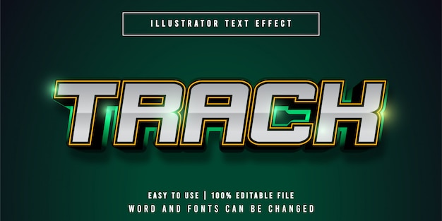 Track, Silver Green Modern Text Effect font Styles