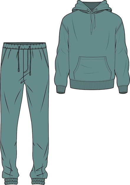 TRACK SUIT HOODIE AND JOGGERS SET FOR MEN AND BOYS SPORTS WEAR VECTOR