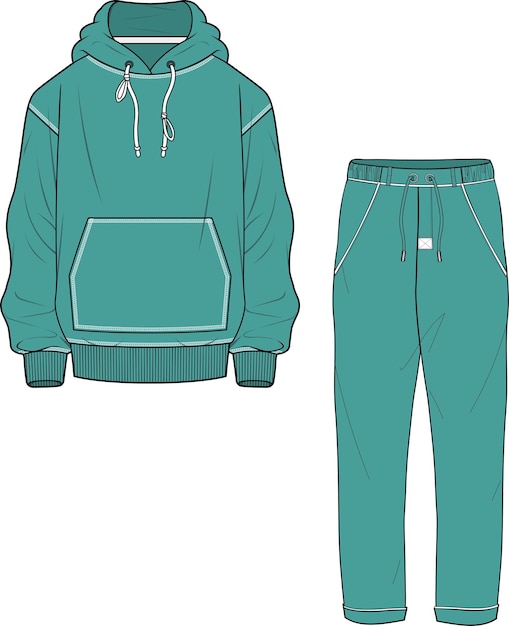 TRACK SUIT HOODIE AND JOGGERS SET FOR MEN AND BOYS SPORTS WEAR VECTOR