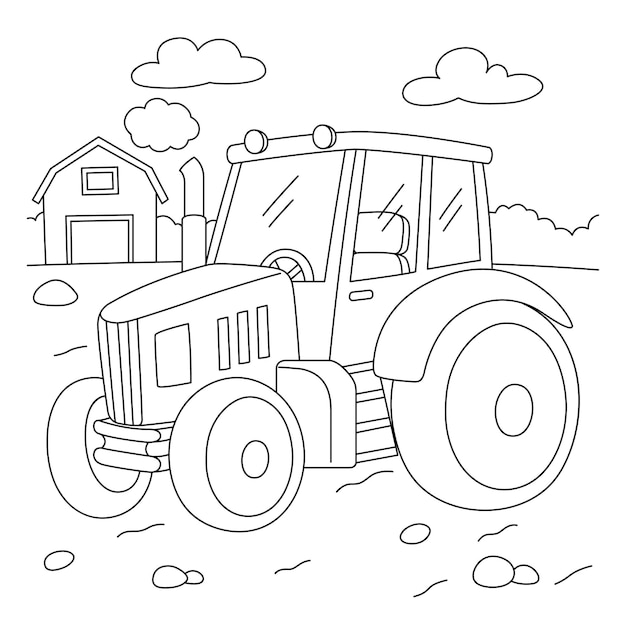 Tractor Coloring Page for Kids