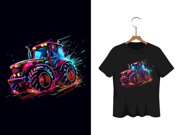 tractor illustration t shirt design artwork