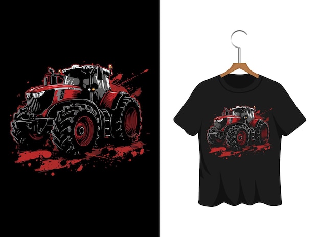 tractor illustration t shirt design artwork