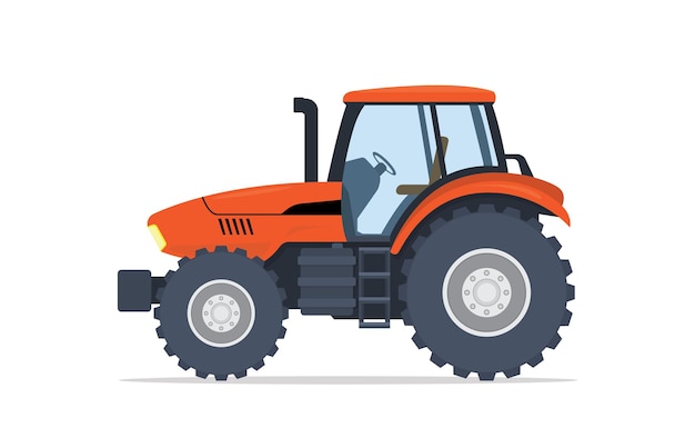 Tractor isolated object for farm with modern flat style vector illustration