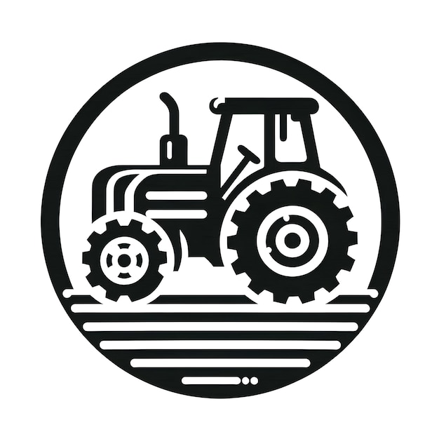 A tractor Vector black clipart isolated on a white background A farm Tractor Silhouette