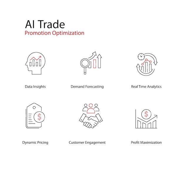 Trade Promotion AI Vector Icons Maximizing Marketing Impact