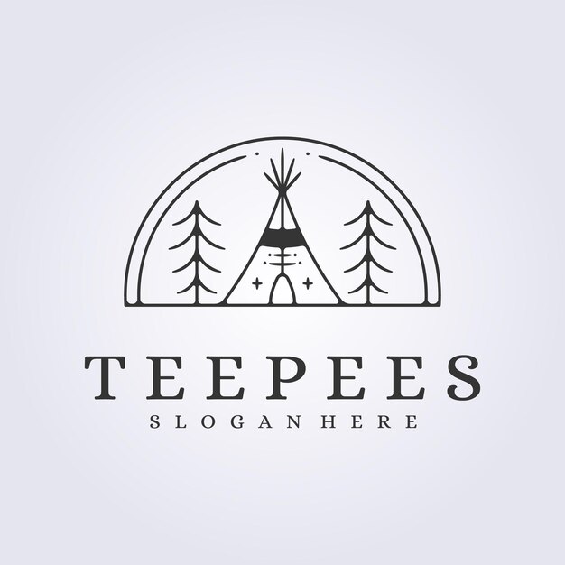 Vector traditional american ethnic lodge tent teepee vector illustration design for logo icon template