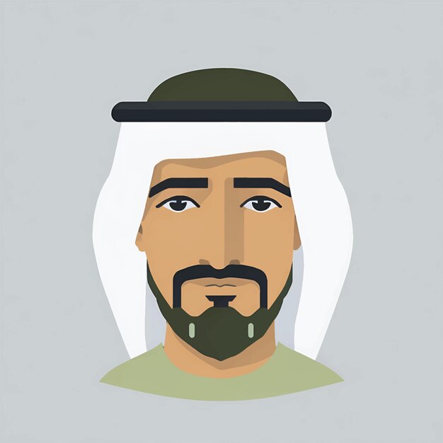 Traditional arabic man head icon vector avatar