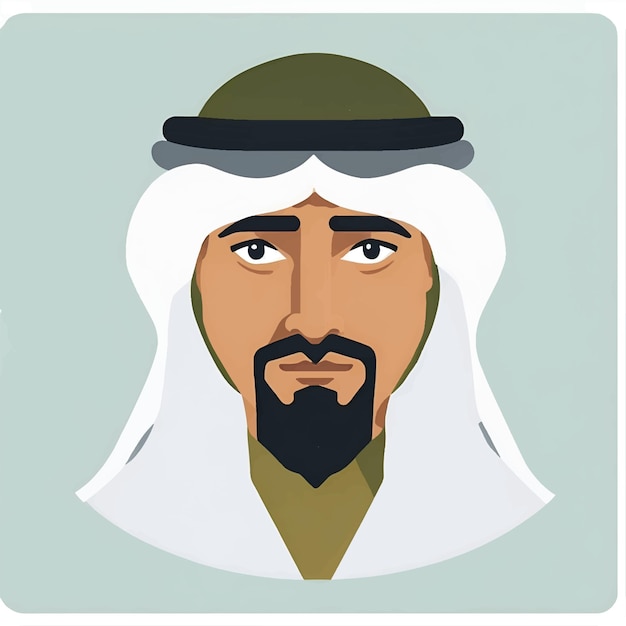 Vector traditional arabic man head icon vector avatar