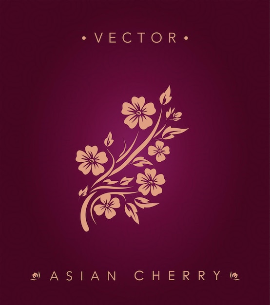 Traditional Asian Cherry Blossom Floral Design