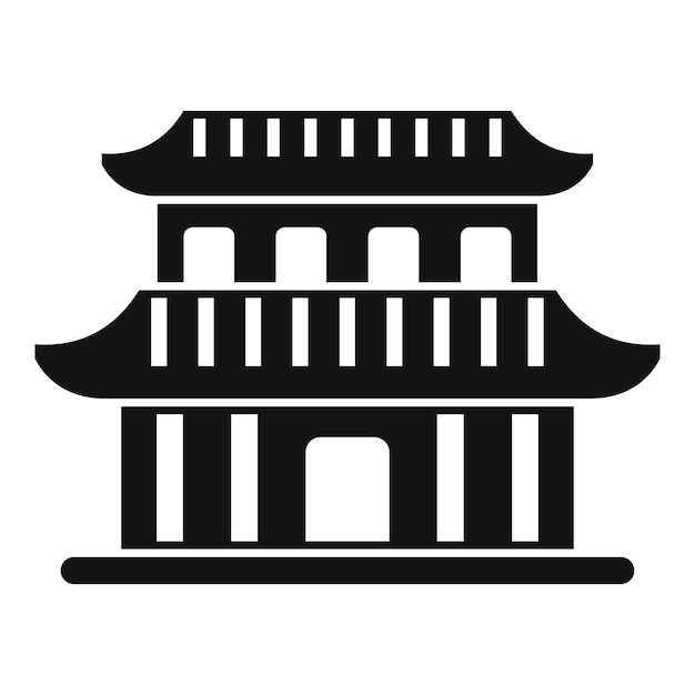 Traditional asian pagoda building icon showing oriental architecture