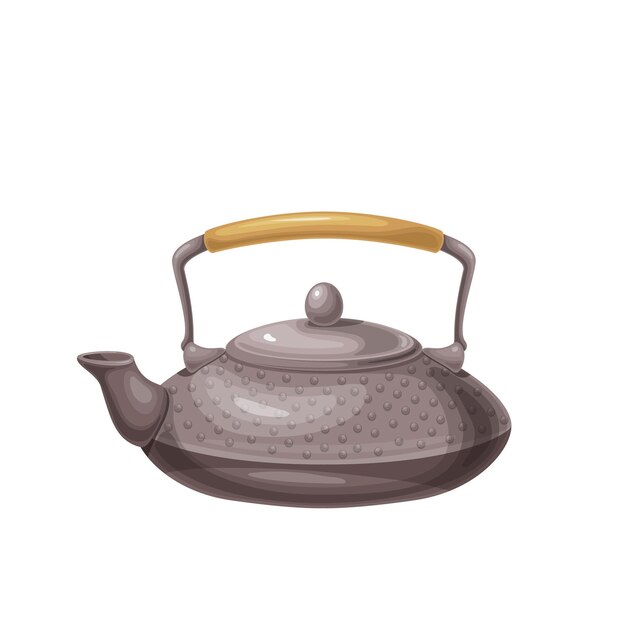 Vector traditional asian teapot. japanese tableware for tea ceremony   illustration.