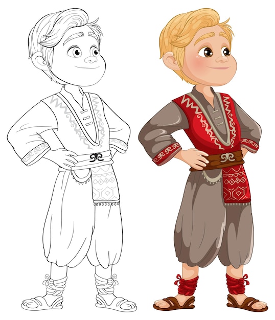 Traditional Attire Character Illustration