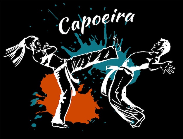 Traditional brazilian sport capoeira Demonstrations of two fighters of the Brazilian national