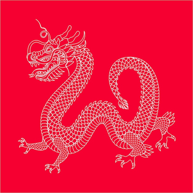 Traditional chinese dragon zodiac sign vector illustration