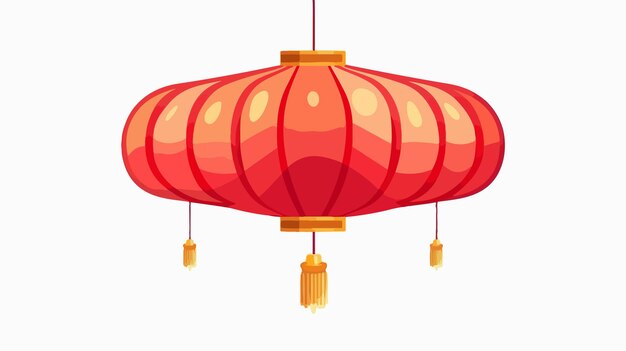 Vector traditional chinese hanging lantern cartoon vector illustration