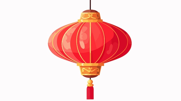 Vector traditional chinese hanging lantern cartoon vector illustration